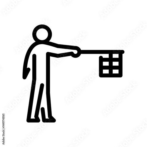 offside outline icon. figure stick play football line art illustration.