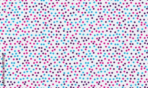 Abstract vibrant dot pattern.  Colorful, repeating design featuring pink, blue, and purple circles creating a dynamic, textured visual. Ideal for backgrounds, website design, or textile prints.