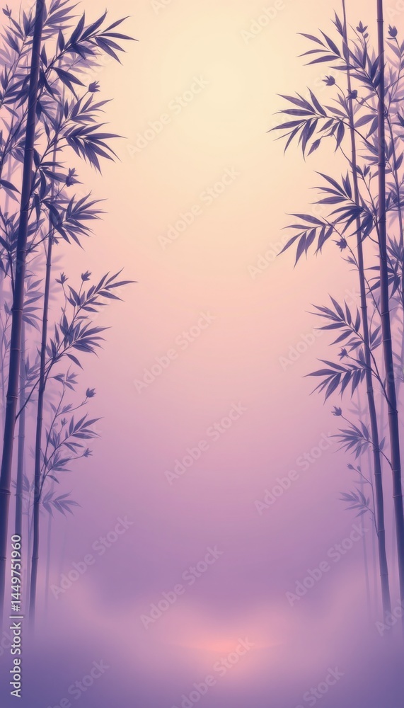 Fototapeta premium Bamboo Forest Silhouette in Soft Light