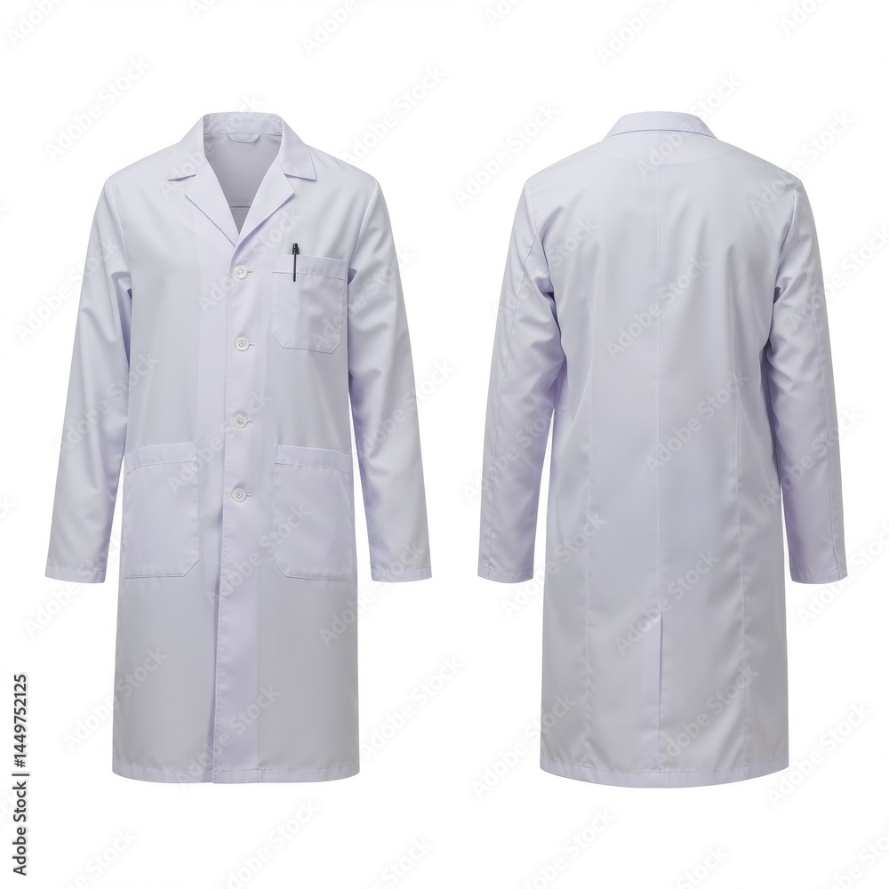 Medical gown front and back isolate on white background Medical gown front and back isolate on white background