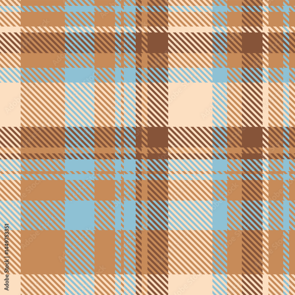 Elegant plaid pattern in soft browns and blues. Perfect for textile design, apparel, packaging, or website backgrounds. Subtle texture creates a calming and sophisticated aesthetic. Elegant plaid pattern in soft browns and blues. Perfect for textile design, apparel, packaging, or website backgrounds. Subtle texture creates a calming and sophisticated aesthetic.