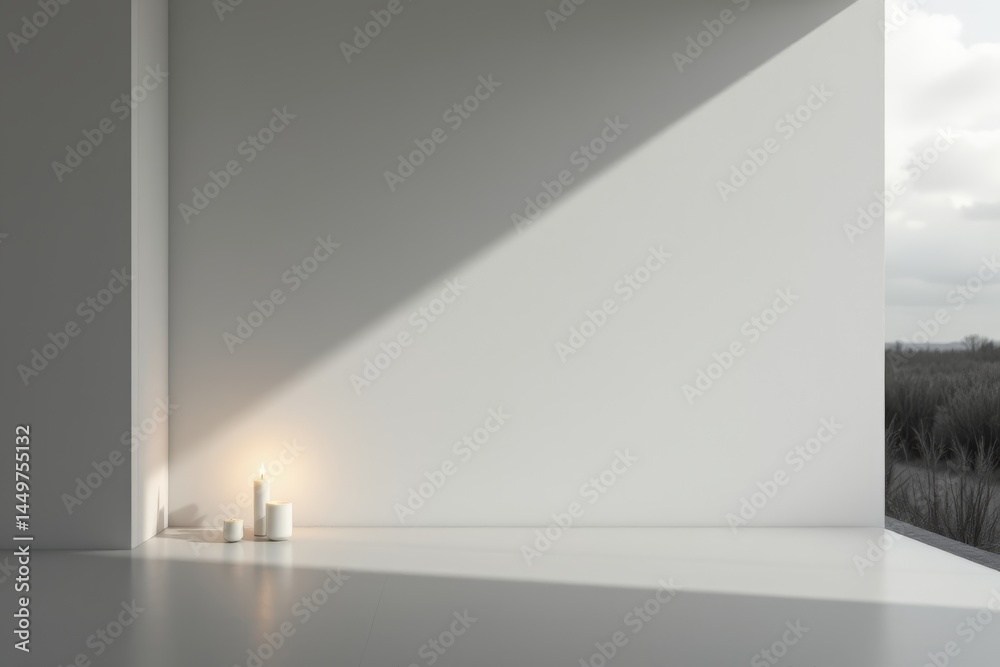 Minimalist Interior with Candlelight Minimalist Interior with Candlelight
