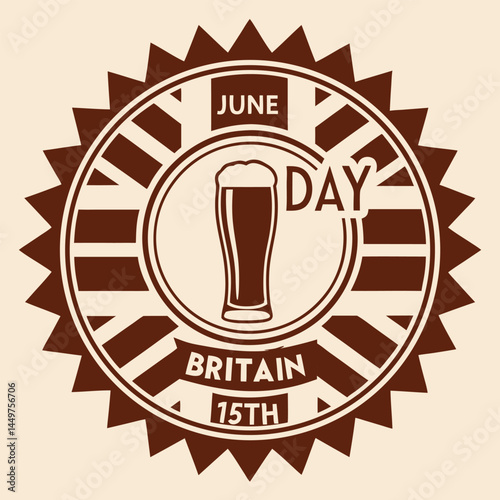 Vintage Emblem Design Beer Glass Union Jack Flag