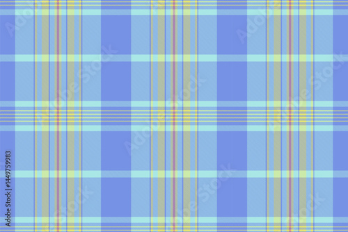 Nostalgic plaid vector pattern, vintage seamless background fabric. Tweed texture check tartan textile in blue and light colors.