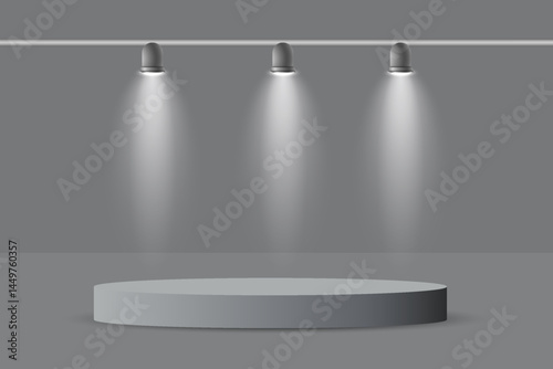 Spotlights and podium lighting.Vector.EPS 10.
