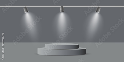 Spotlights and podium lighting.Vector.EPS 10.