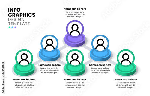 Infographic template. Leadership with 3 layers and text