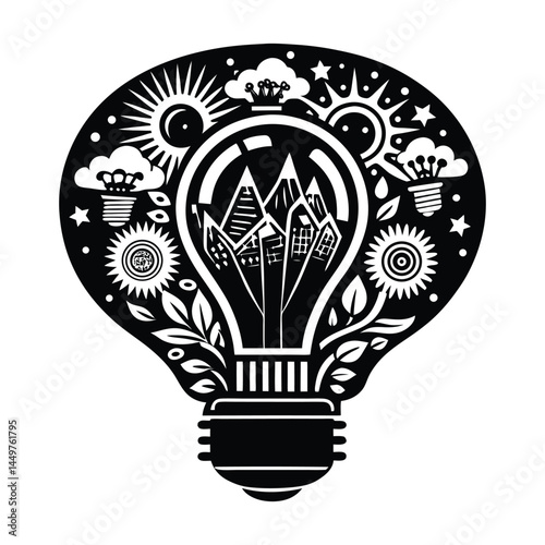 Creating ideas, business creative idea concep vector