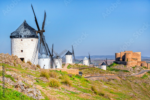Famous windmills in Consuegra. Castilla la mancha,  Andalusia, Spain