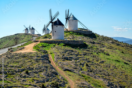 Famous windmills in Consuegra. Castilla la mancha,  Andalusia, Spain