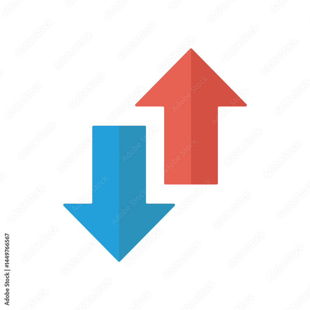 Blue And Red Arrows Icon Blue And Red Arrows Icon