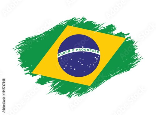 Brazil Flag Grunge Texture Design