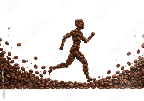 Energizing Run Coffee Bean Runner Illustration