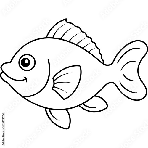 a coloring page of an orange roughy