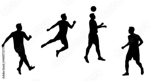 Silhouette Collection Dynamic Soccer Players in Action
