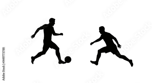 Dynamic Soccer Silhouettes Action-Packed Football Scene Illustration