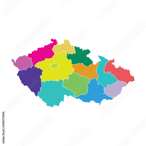 Modern Colorful Czech Republic Map