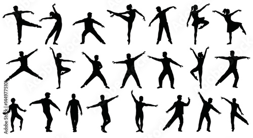 Collection of Diverse Dance Silhouettes Ballet, Modern, Jazz Poses