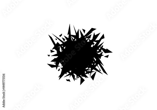 Abstract Black and White Shattered Geometric Design