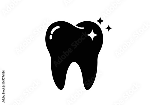 Shiny Clean Teeth Dental Health Icon Illustration