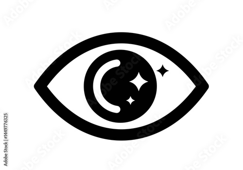 Shining Eye Icon Clean, Simple, and Bold Vector Graphic