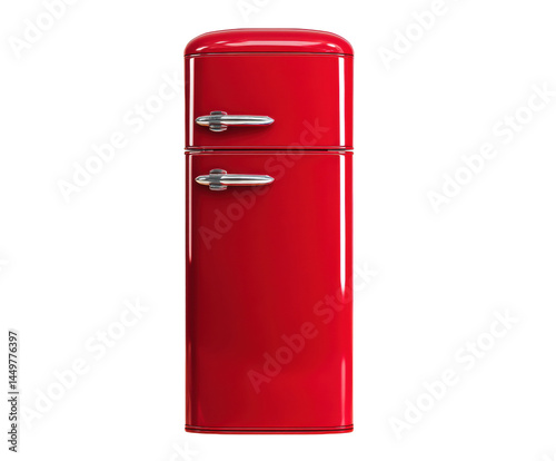 Retro red refrigerator for modern kitchen design and functionality