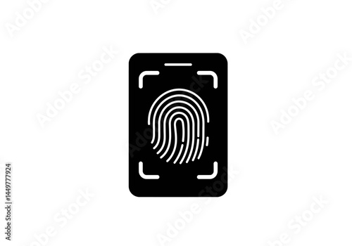 Fingerprint Scanner on Smartphone Secure Mobile Access Icon