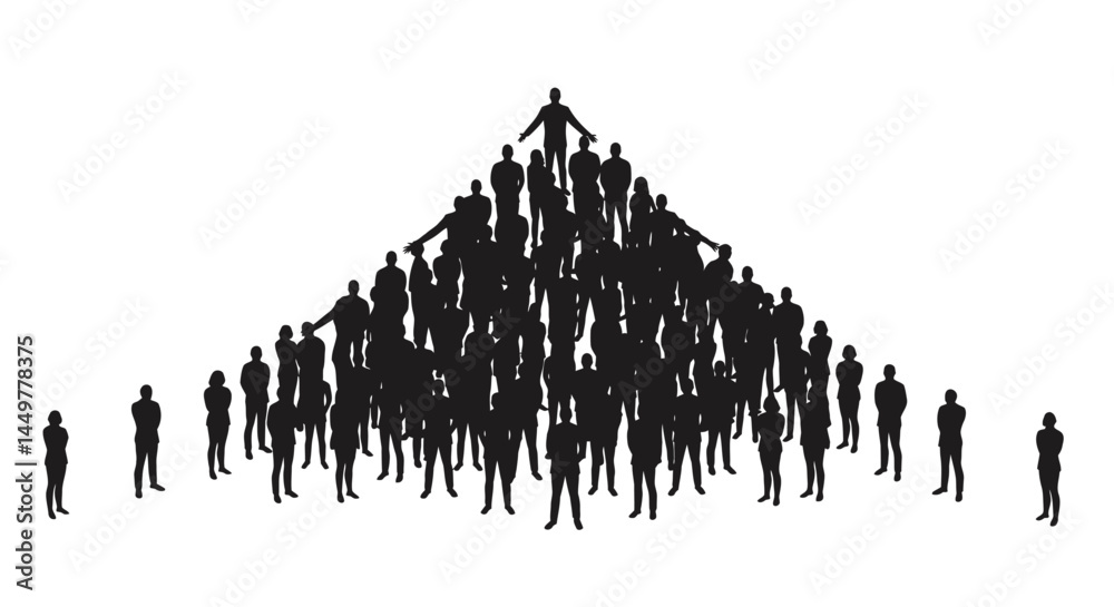 Naklejka premium Teamwork Pyramid Collaborative Success & Human Connection