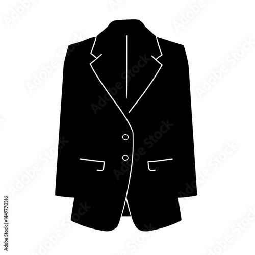 Minimalist black silhouette of a blazer symbolizing smart casual wear