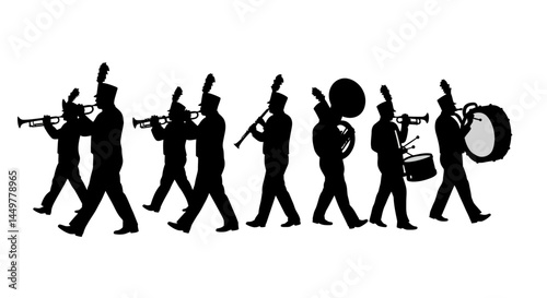 Marching Band Silhouettes A Powerful Visual Representation of Musical Unity