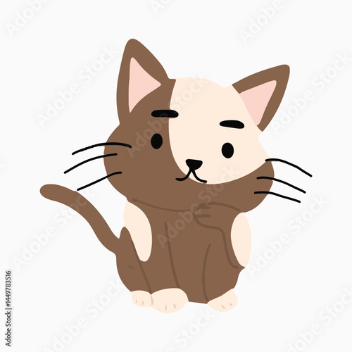 Cat cartoon isolated on white background. A collection of various poses of a cute variant cat. Cat vector illustration.