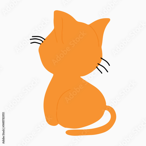 Kawaii cat orange. Cat animal element design collection