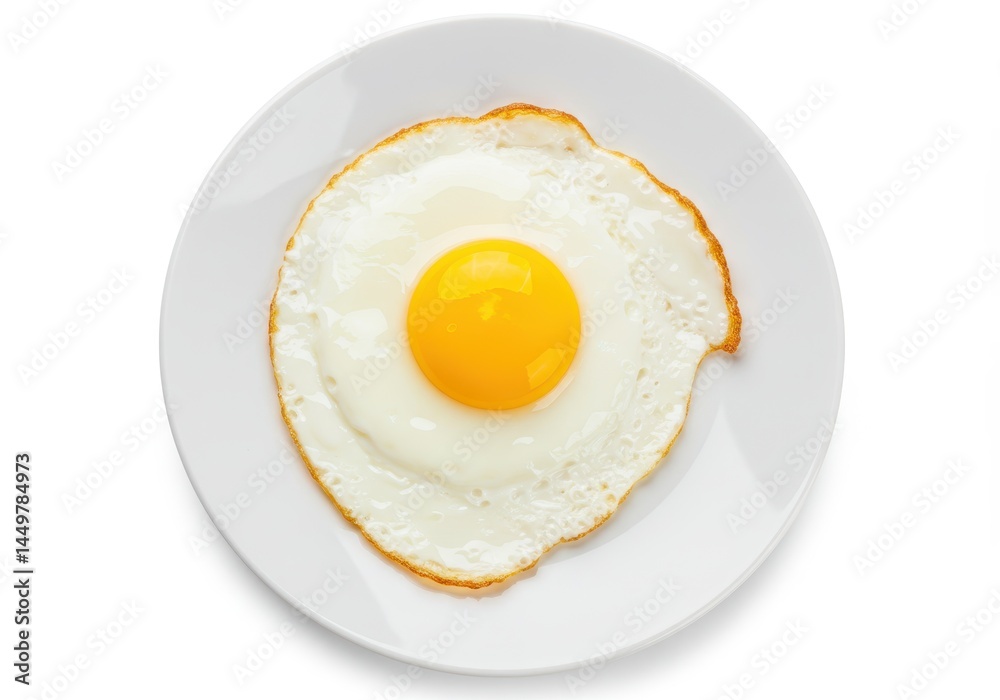 Sunny Side Up Fried Egg on White Plate Delicious Breakfast Food eat hot meal cook yolk diet tasty Sunny Side Up Fried Egg on White Plate Delicious Breakfast Food eat hot meal cook yolk diet tasty