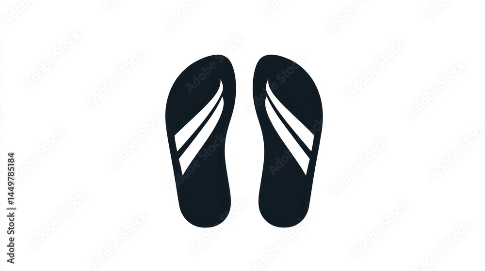 Pair of flip-flops, flat lay, simple design, summer fashion Pair of flip-flops, flat lay, simple design, summer fashion