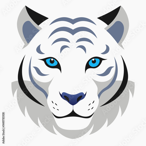white tiger head airbrush effect