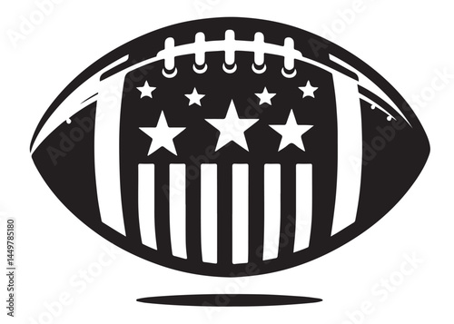 American football logo silhouette vector, American football logo icon silhouette, american football player silhouette, black silhouette of a american football silhouette vector on white background 