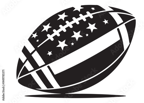 American football logo silhouette vector, American football logo icon silhouette, american football player silhouette, black silhouette of a american football silhouette vector on white background 