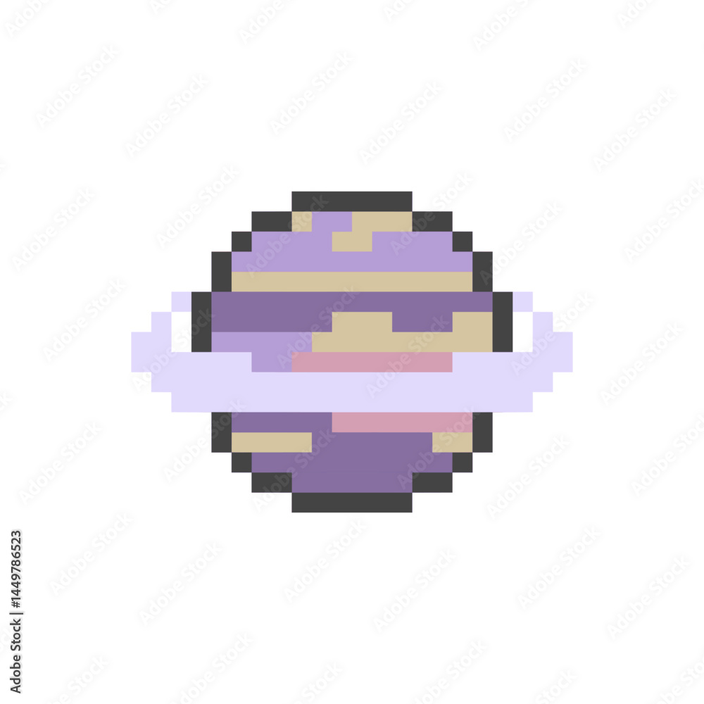 Fototapeta premium planet orbit retro pixel art