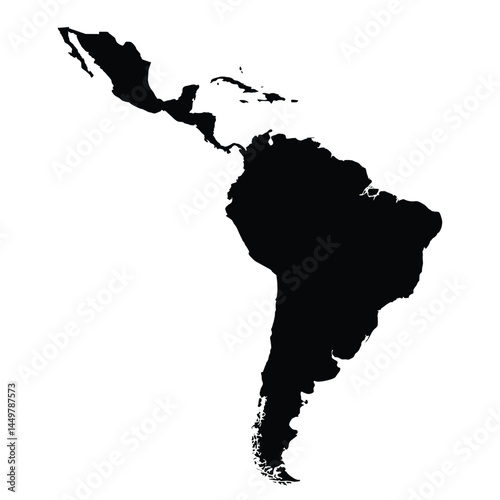 Latin America Map Country Blues