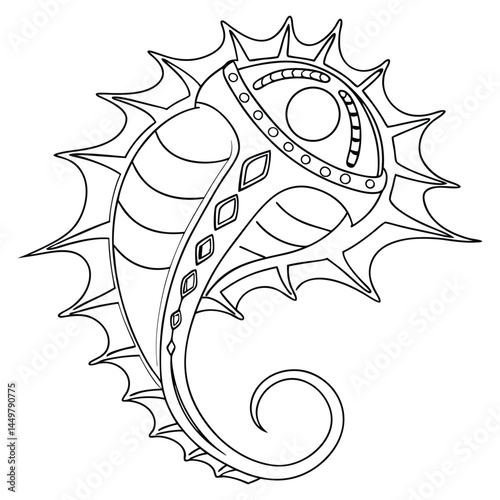 Seashel  line art and illustrator eps 10