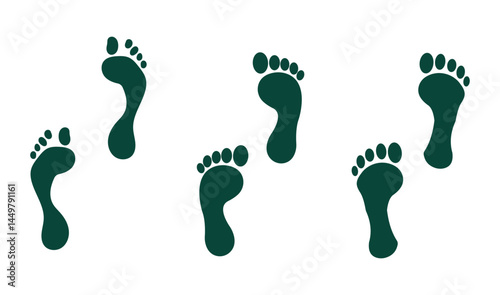 Green Pair of Footprints Icon