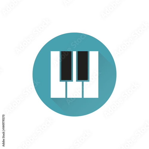 Flat Design Piano Key Icon