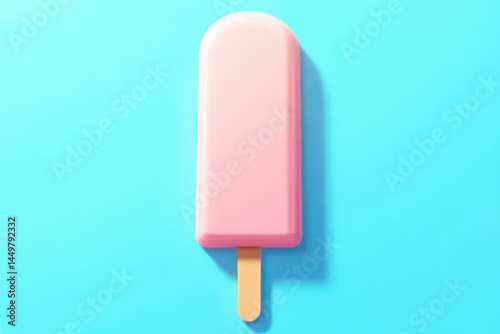 Modern Flat Popsicle Digital Painting Against Ocean Gradient