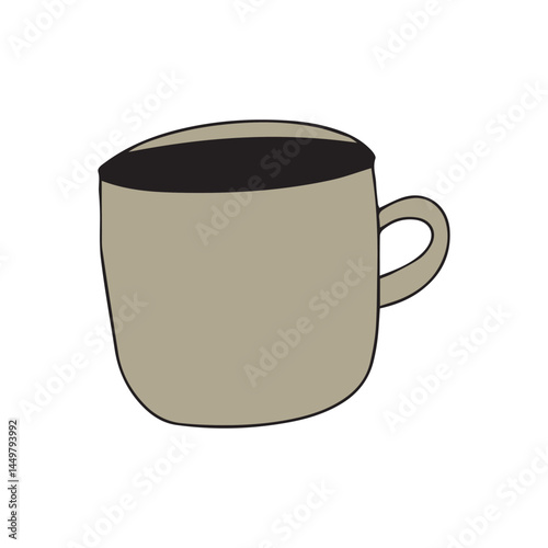 hand drawing coffee doodles element stock. Coffee stickers and barista characters.Coffee makers, kettles, brewing, arabica coffee, glass,espresso,cappuccino, beans.Graphic doodle minimalist retro icon