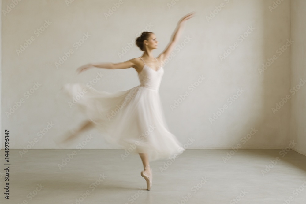 Fototapeta premium Graceful ballet dancer spinning.