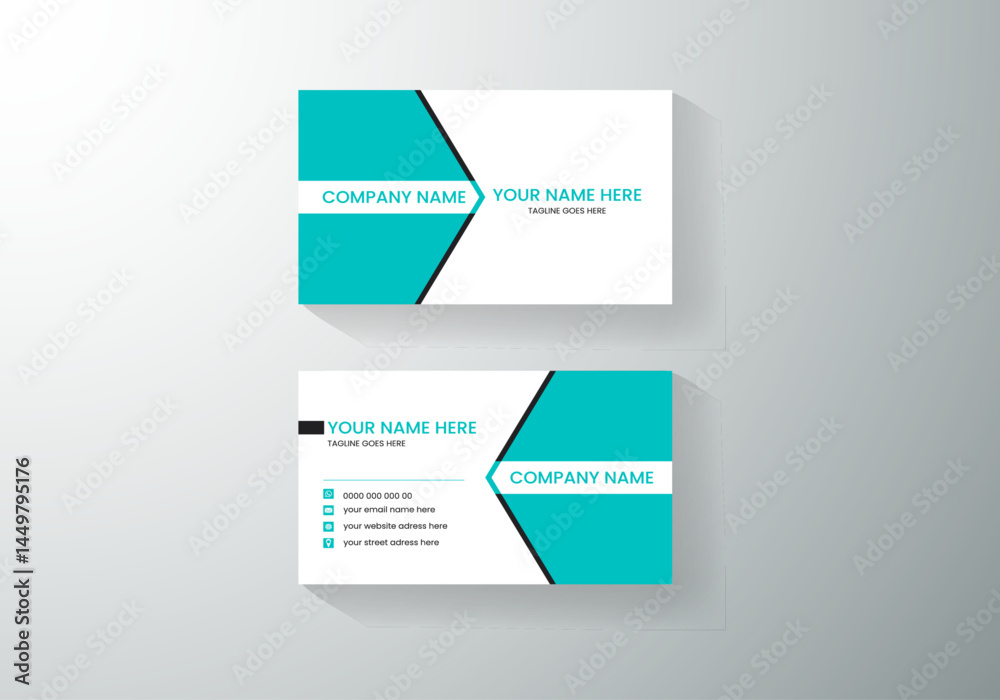 Modern and simple business card design Modern presentation card with company logo Vector business card template Visiting card for business and personal use Vector illustration Modern and simple business card design Modern presentation card with company logo Vector business card template Visiting card for business and personal use Vector illustration