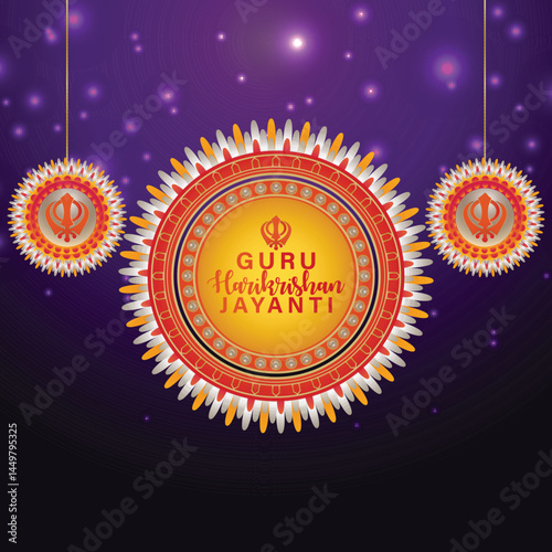 Happy harikrishan jayanti celebration card