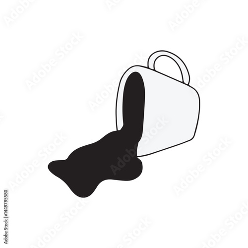 hand drawing coffee doodles element stock. Coffee stickers and barista characters.Coffee makers, kettles, brewing, arabica coffee, glass,espresso,cappuccino, beans.Graphic doodle minimalist retro icon