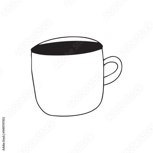 hand drawing coffee doodles element stock. Coffee stickers and barista characters.Coffee makers, kettles, brewing, arabica coffee, glass,espresso,cappuccino, beans.Graphic doodle minimalist retro icon
