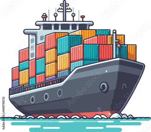 2D boat and ship illustrations